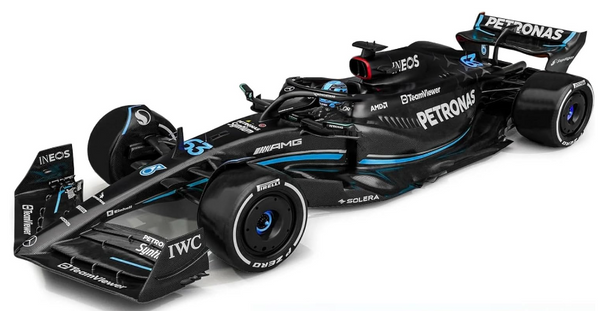 Bburago F1 Mercedes-AMG PETRONAS W14 2023 No.63 With Helmet - George Russell 1/24 Scale