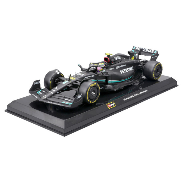Bburago F1 Mercedes-AMG PETRONAS W14 2023 With Helmet - Lewis Hamilton 1/24 Scale