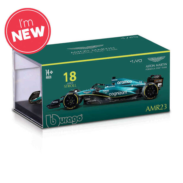 Bburago F1 Aston Martin 2023 AMR23 #18 Lance Stroll 1/43 Model Car B18-38190S